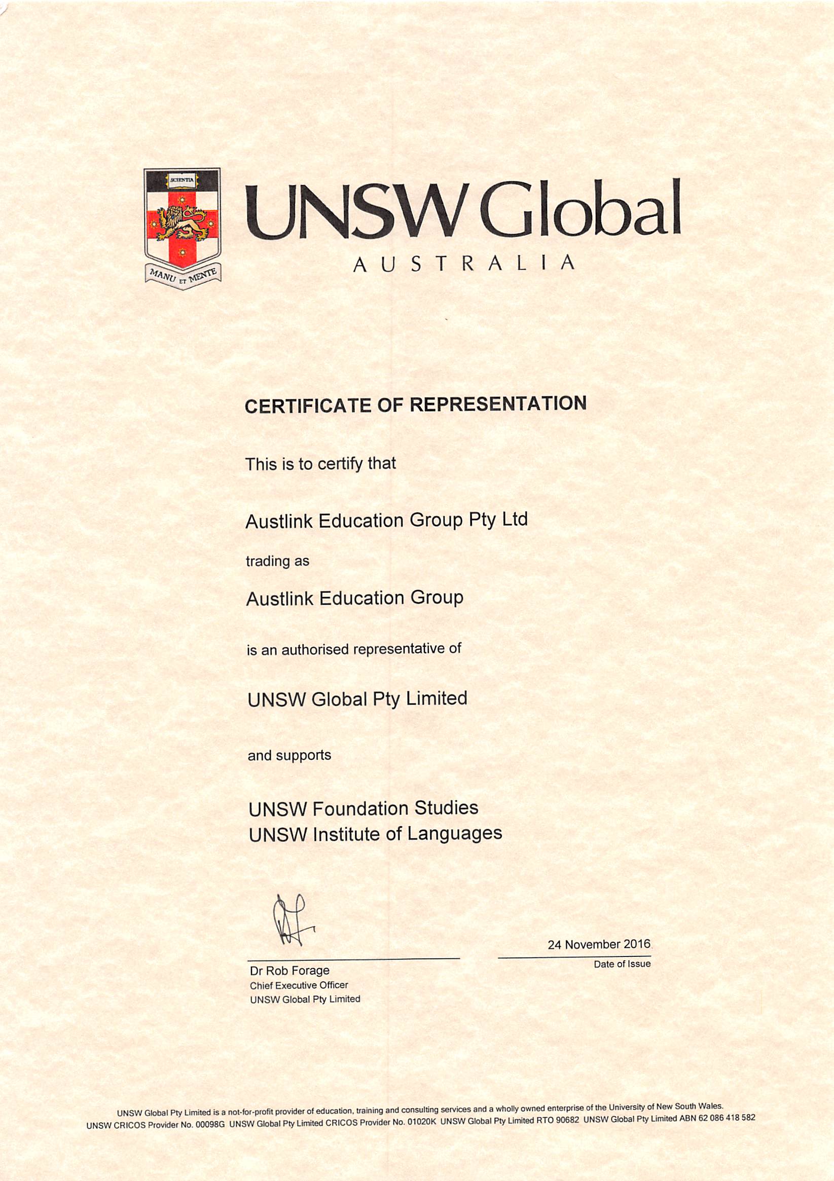 澳大利亚新南威尔士大学Global官方代理